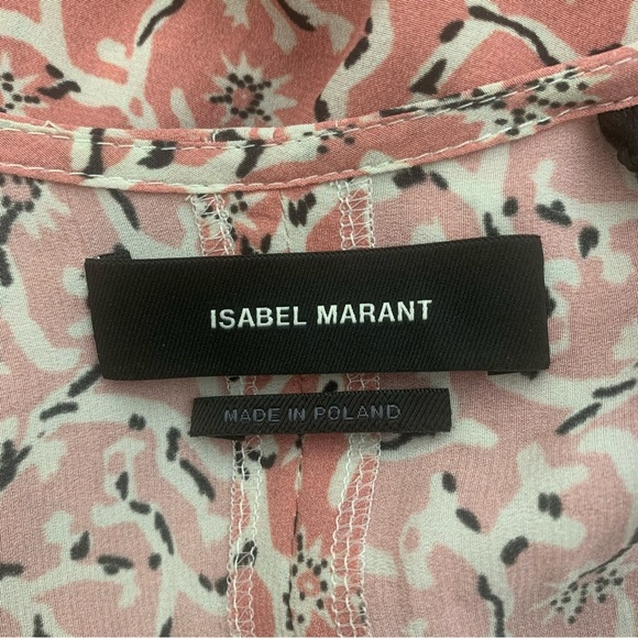 NWT ISABEL MARANT Alexandra Silk Pink Floral Print Midi Wrap Dress Pleated 38/6 - Picture 8 of 16